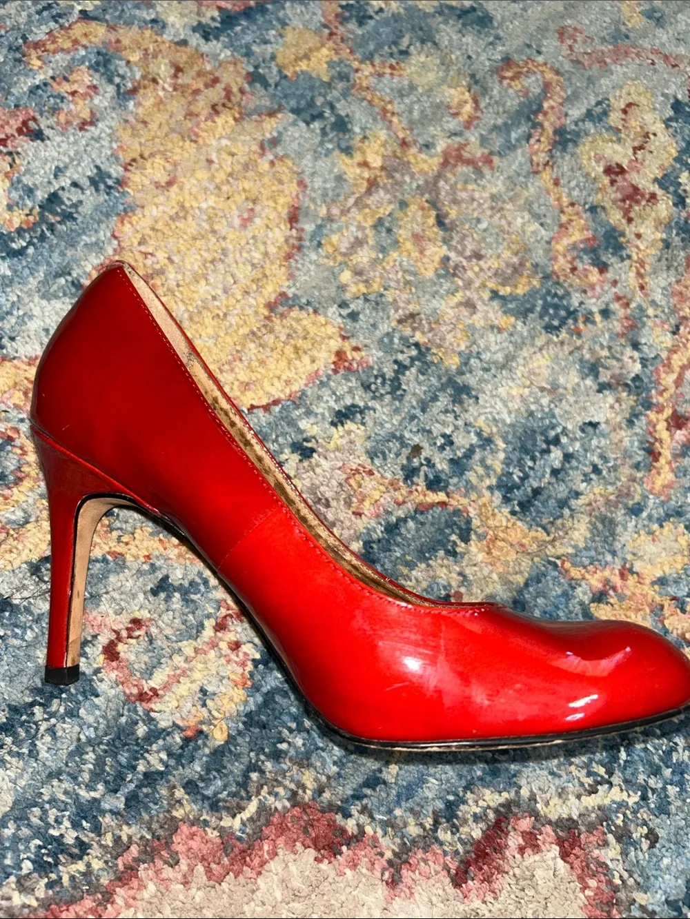 Corso Como Red Patent Round-Toe Pumps